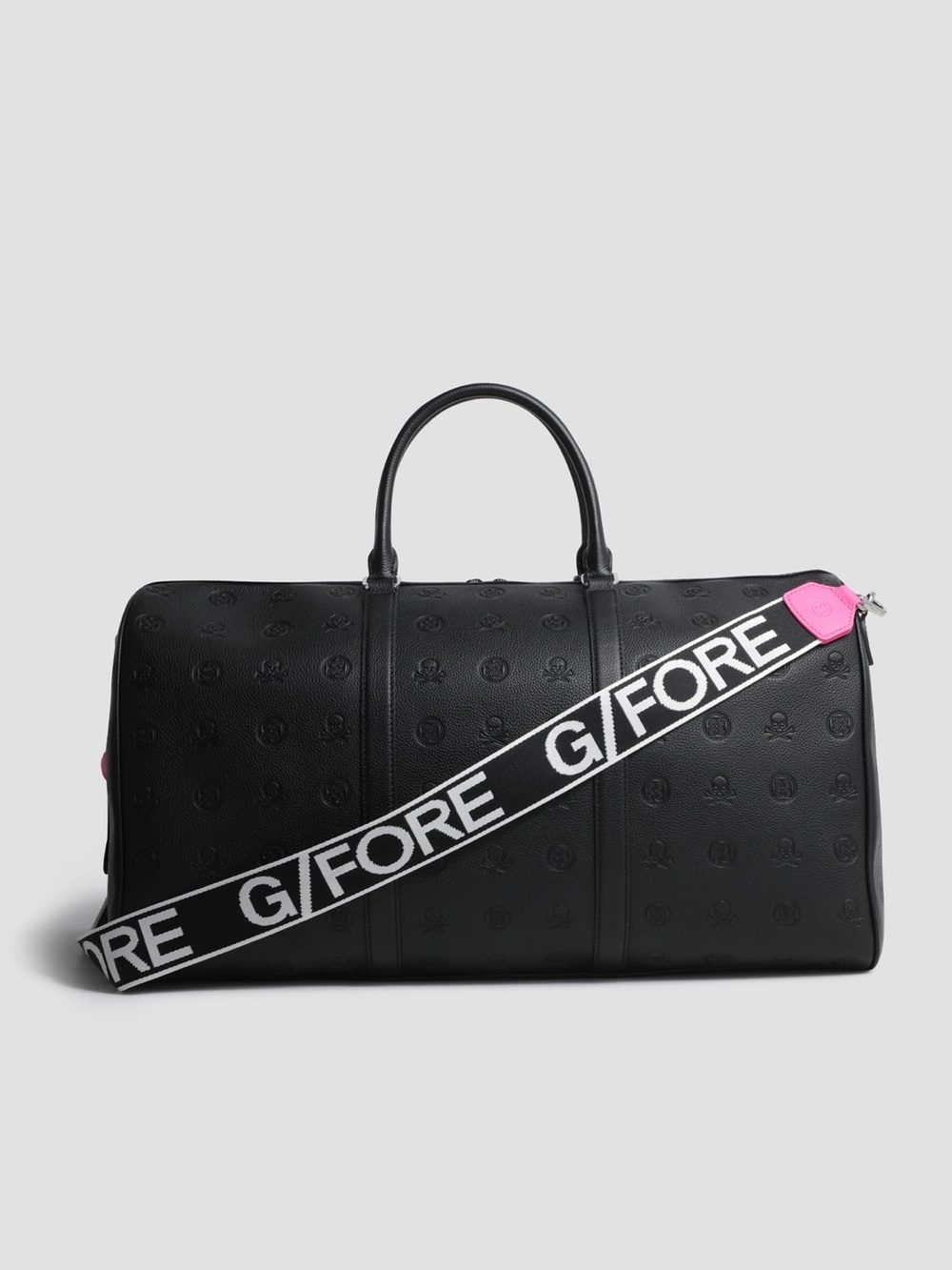 G/Fore Skull & Tees Embossed Leather Weekender Duffle Bag Golf Black Onyx NEW